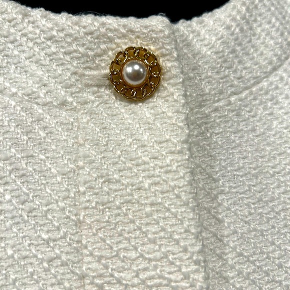 JCrew Lady Jacket - white with gold/pearl buttons - Picture 2 of 3
